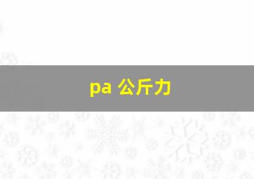 pa 公斤力